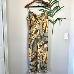 Vintage J Michael’s Foliage Calf Length Summer Dress
